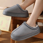 Home Soft Plush Slippers Women Winter Thick Bottom Non-Slip Home Cotton Shoes Woman Slides Plus Size 45 Warm Couple Slippers