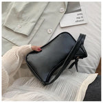 New Retro Soft PU Leather Women Shoulder Underarm Bags Casual Solid Color Small Top-Handle Handbags Ladies Fashion Shoulder Bags