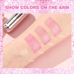 QIBEST Glitter Lipstick Lip Balm Color Change Transparent Moisturizing Crystal Jelly Pearlescent Lip Plumper Gloss Tint Cosmetic