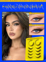 GROINNEYA Half Lashes Cat Eye Lashes Soft Natural Clear Band Lashes Natural Look Faux Mink Wispy Mink Eyelashes Makeup