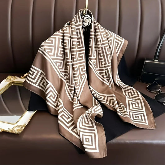 2025 Luxury Brand Fashion Soft Satin Scarf Square Scarves 70cm Headscarf Travel Shawl Hijab Wrap Bandana Foulard