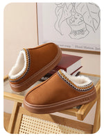 Home Soft Plush Slippers Women Winter Thick Bottom Non-Slip Home Cotton Shoes Woman Slides Plus Size 45 Warm Couple Slippers