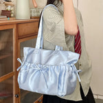 Trendy Bowknot Handbag Shoulder Bag Large Capacity Casual Tote Bag Underarm Bag Daily Commuting Bag Travel Beach Bag