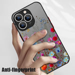 Magnetic Colorful Flower Phone Case For iPhone 15 16 Pro Max 14 13 12 Pro 11 For Magsafe Wireless Charge Soft Edge Acrylic Cover