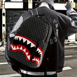 Stylish Large Mouth Shark Backpack Versatile Business Backpack Large Capacity College Backpack Portable Travel Bag for Work and School, Unisex School Bag with Random Print