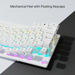 EWEADN Silent Wired Gaming Keyboard, 104-Key Full Size Rainbow LED Backlit, Quiet Typing, Plug & Play, Durable & Lightweight, Ideal for Gamers and Typists, Windows PC Laptop Office Home Use, White, Office Keyboard | Rainbow B