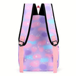 Kawaii Backpack, Tie Dye Cartoon Pattern School Bag with & Pencil Case for School Use