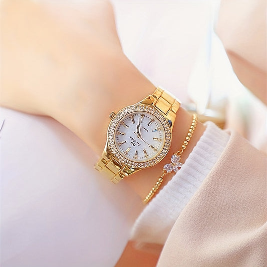 Rhinestone Decor Quartz Watch Casual Analog Party Dress Watch, Gift For Mother's Day Valentine's Day