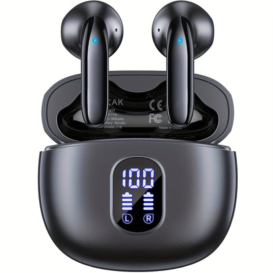 Wireless Earbuds BT 5.3 Headphones HiFi Stereo In-Ear Ear buds 40 Hours Playback with LED Power Display Touch Control Earphones for TV Cell Phone Computer Laptop Sports