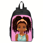 Digital Print Fashion Crown Women's Shoulder Backpack Youth School Bag