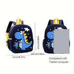 1pc New Backpack School Bag, Cartoon Animal Print Backpack For Boys And Girls