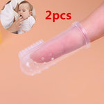 2pcs Silicone Finger Toothbrush: Safe Oral Cleaning With Thumb Sleeve Tongue Moss Cleaning Brush.