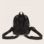 Checkered Backpack For Women, Mini Faux Leather Daypack, Plaid Pattern Travel School Bag