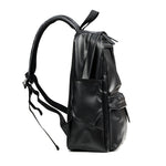 Men's Backpack, PU Leather Waterproof Travel Bag, Casual Laptop Backpack