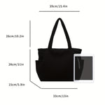 Durable Soft Corduroy Women's Casual Tote Bag Multi-Compartment Zipper Closure Commute Shoulder Bag For Women