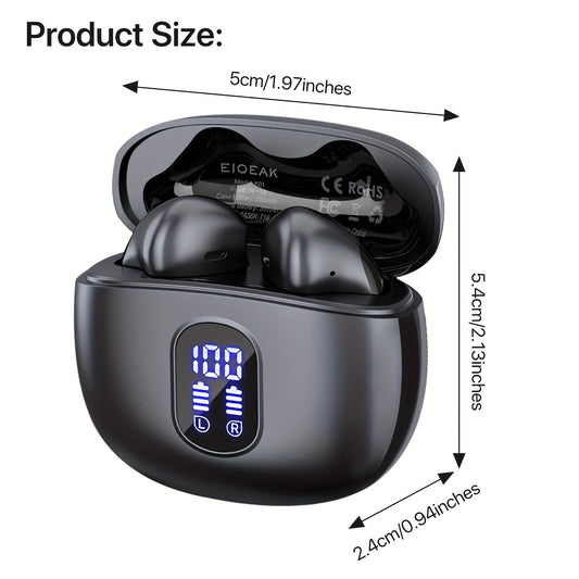 Wireless Earbuds BT 5.3 Headphones HiFi Stereo In-Ear Ear buds 40 Hours Playback with LED Power Display Touch Control Earphones for TV Cell Phone Computer Laptop Sports