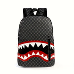 Stylish Large Mouth Shark Backpack Versatile Business Backpack Large Capacity College Backpack Portable Travel Bag for Work and School, Unisex School Bag with Random Print