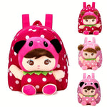[3-6 Years Old Cartoon Backpack] Cartoon Backpack for Children Aged 3-6 Years Old, Cute Canvas Backpack, Children's School Bag, Kindergarten Children's Backpack