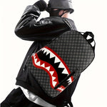 Stylish Large Mouth Shark Backpack Versatile Business Backpack Large Capacity College Backpack Portable Travel Bag for Work and School, Unisex School Bag with Random Print